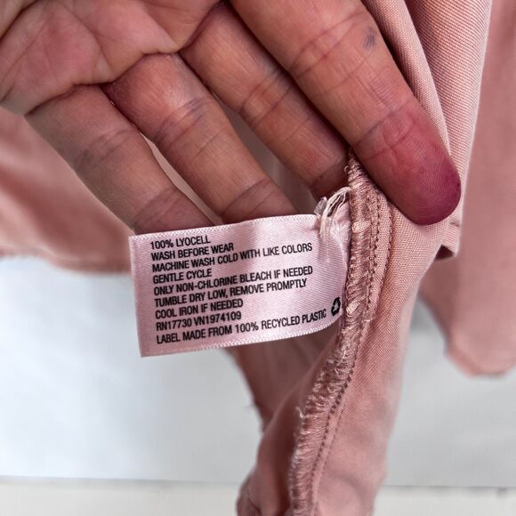 Knox Rose Pink Open Front Sharkbite Edgy Boho Layering Utility Jacket SZ Medium - Picture 10 of 11